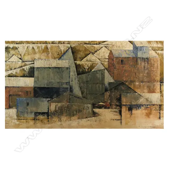 Geoffrey F. Fuller (NZ 1925-2011) 'Cubist Houses',