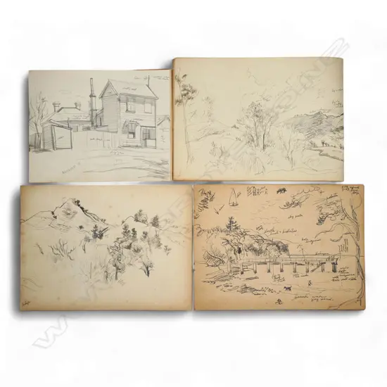 Four Elise Mourant (1921-1990) field sketch books,
