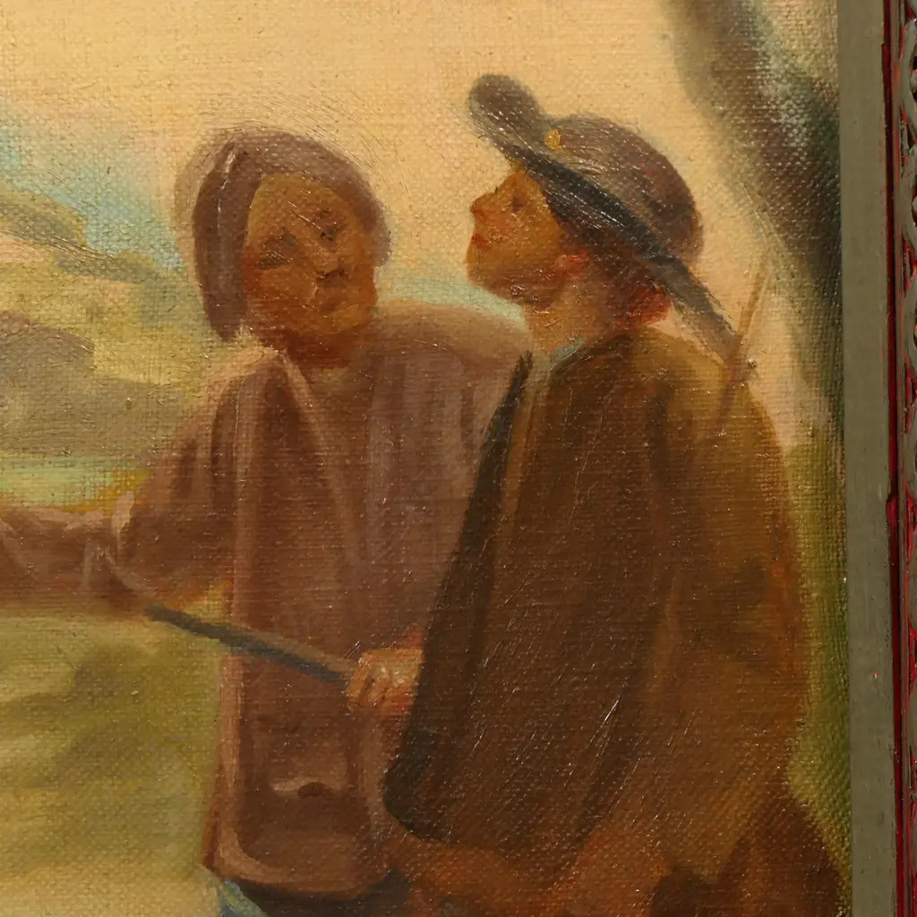 AFTER GOYA 'THE QUAIL SHOOT' OIL ON CANVAS, SIGNED L. CARILLO VERSO 1180x820mm Image 1++