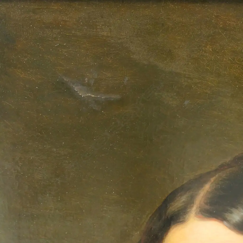 19thC artist unknown Woman in Black, Image 1++