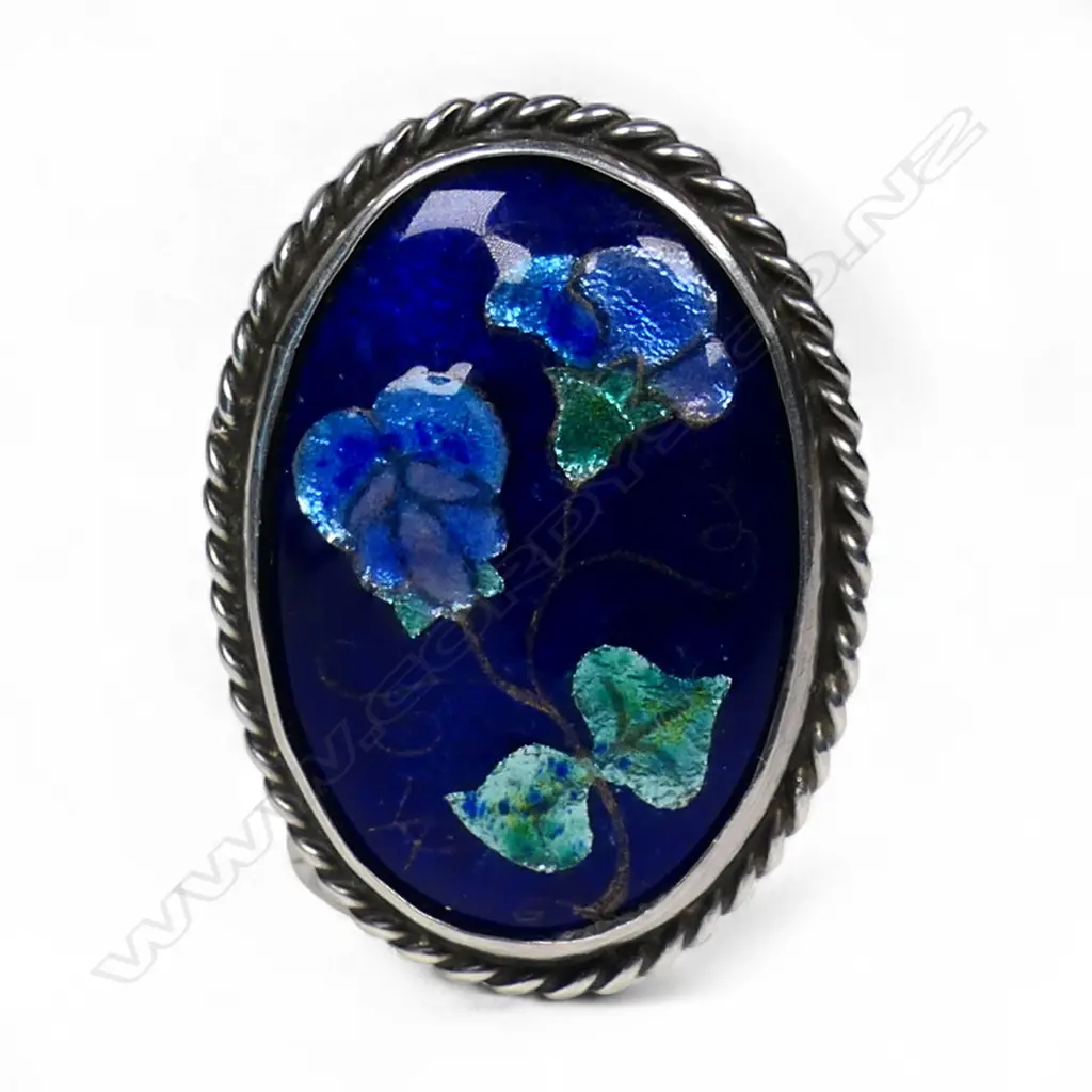 Alice Beatrice (Biddy) Waymouth (1884-1963) rare c.1905 silver and enamel brooch, Image 1++