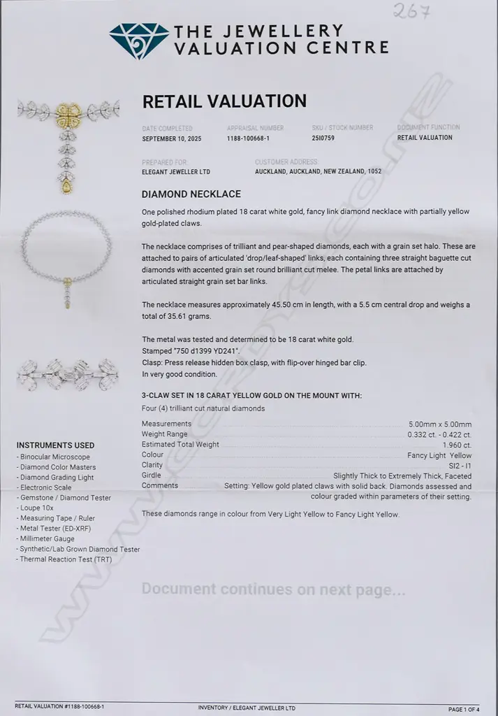 An impressive modern 18ct white gold white and yellow diamond multi stone necklace, Image 1++