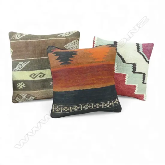 Three Persian kilim cushions,