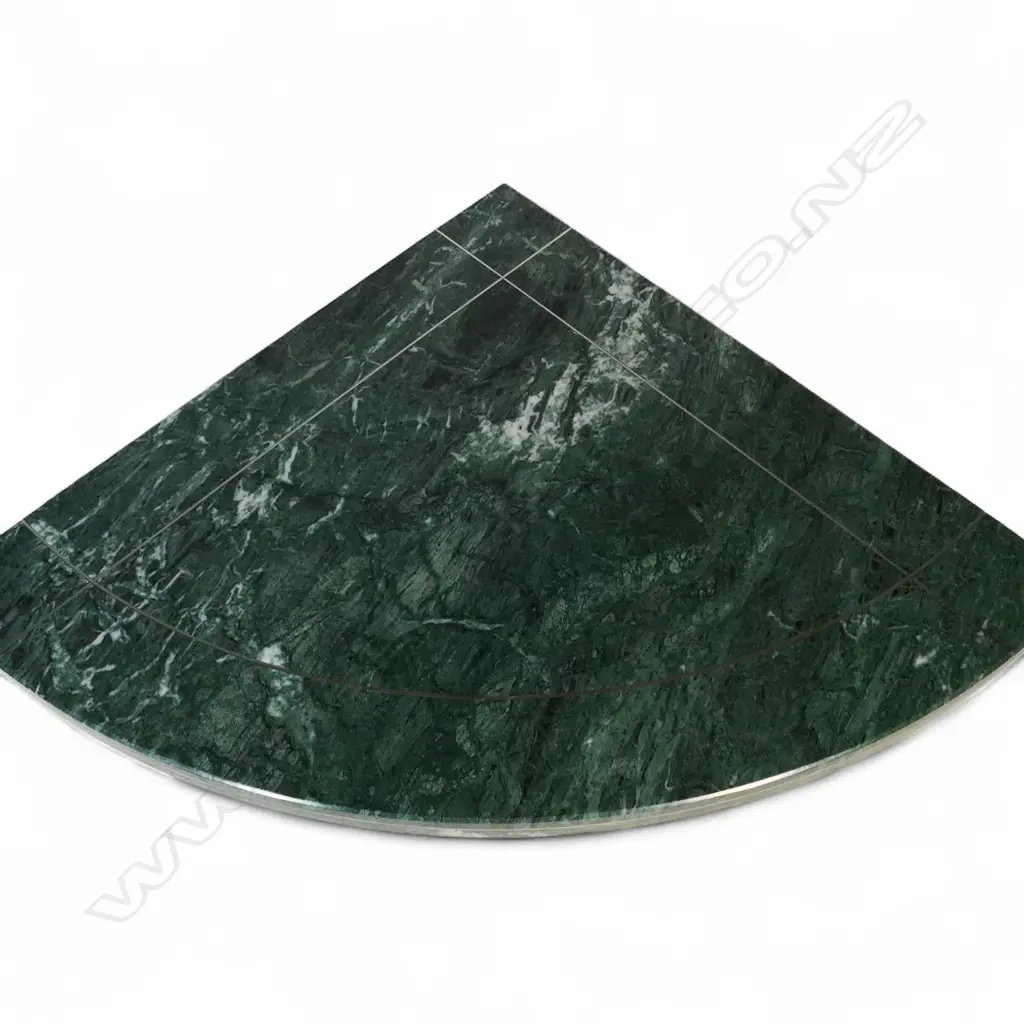 A stylish 1990's Guatemalan green Alpe Verde and stainless steel side table, Image 1++