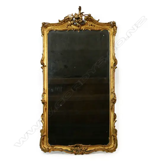 A 19thC French carved gilt wood oblong mirror,