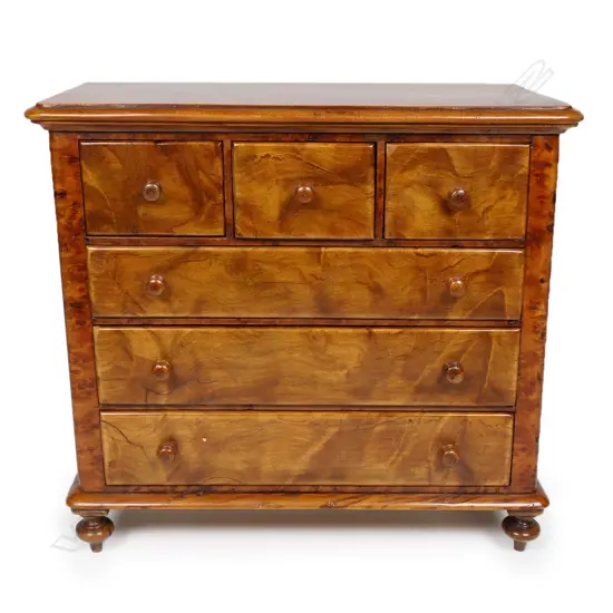 A quality craftsman made New Zealand woods apprentice type chest by Nick Johns (Auckland),