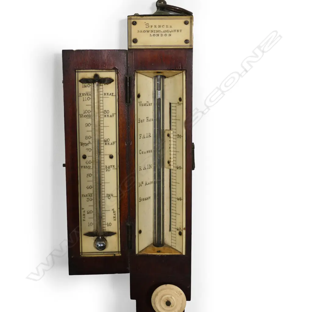 A George III mahogany marine stick barometer, Image 1++
