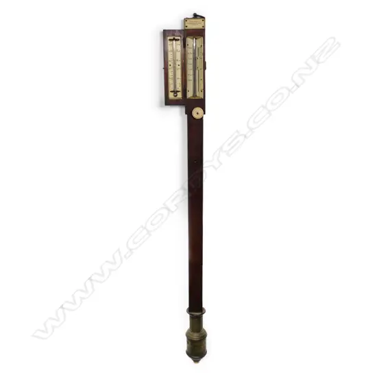 A George III mahogany marine stick barometer,