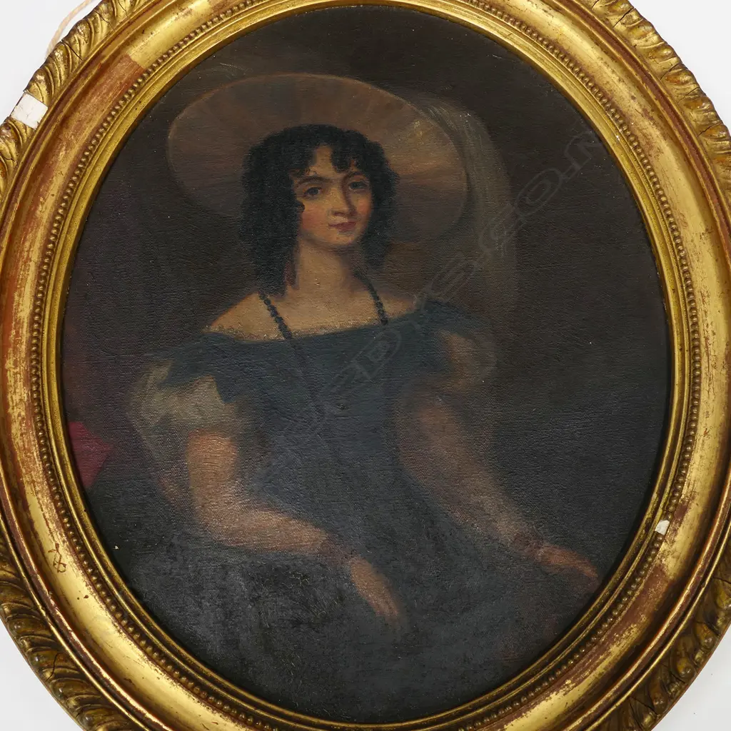 A pair of 19thC oil portraits probably of Mr and Mrs Colonel William Thomlinson, Image 1++