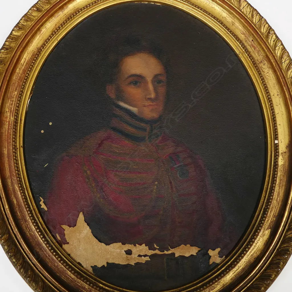 A pair of 19thC oil portraits probably of Mr and Mrs Colonel William Thomlinson, Image 1++