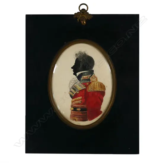 A George III style portrait miniature of Mr Col. Wm. Thomlinson,