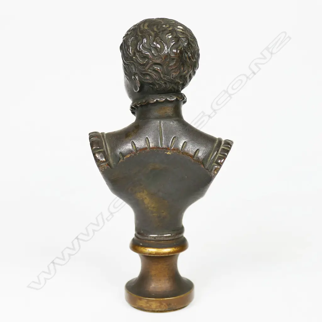 A 19thC bronze seal as a bust of the young King Henry IV, Image 1++