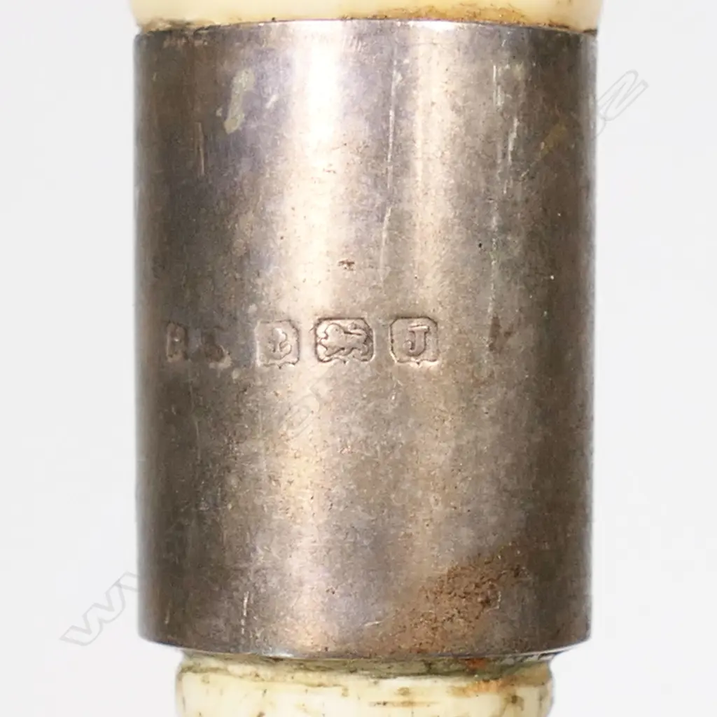 A late 19thC whalebone carved walking stick, Image 1++