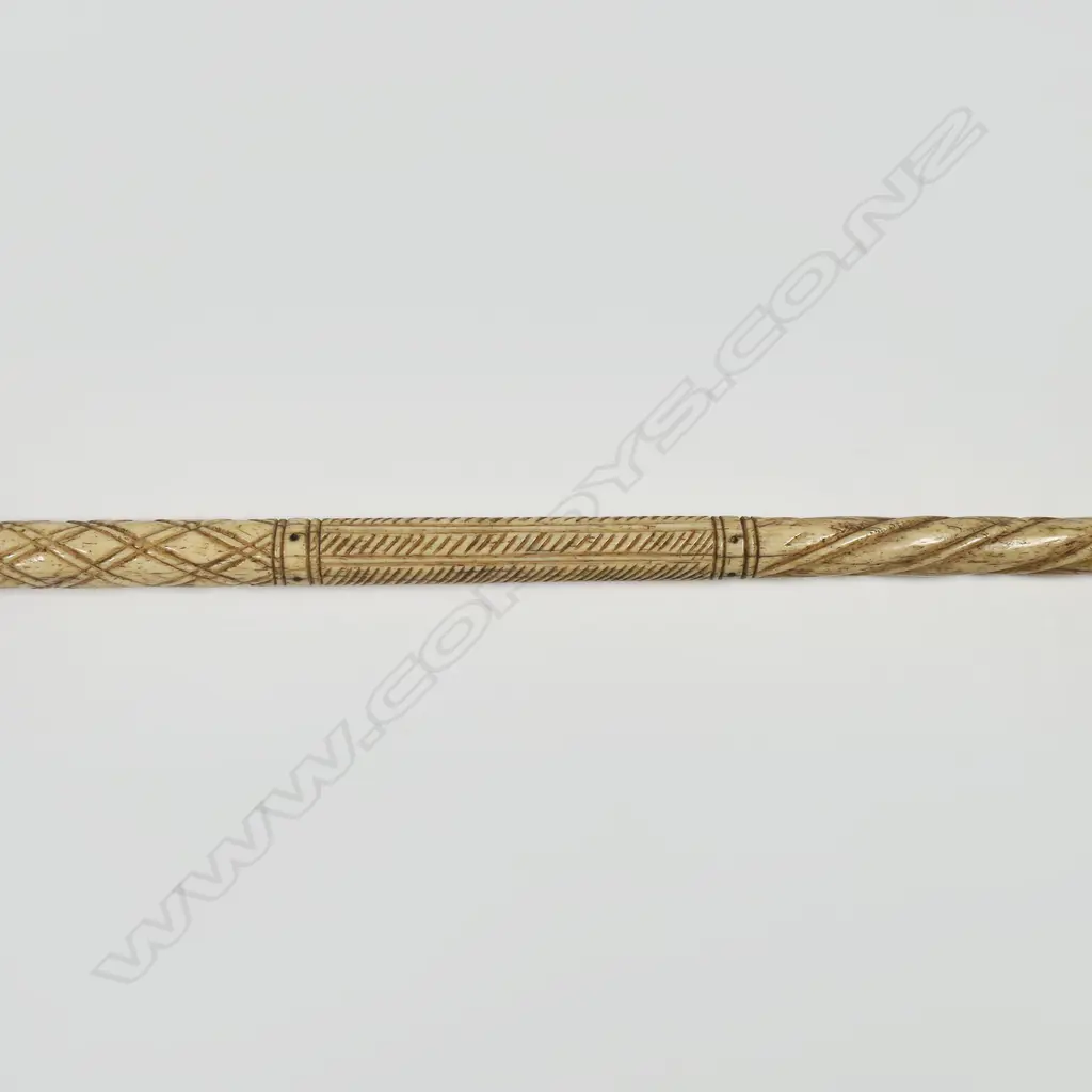 A late 19thC fine whalebone walking stick, Image 1++