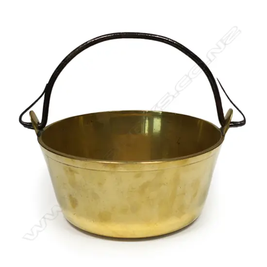 A Victorian cast brass toffee pan,