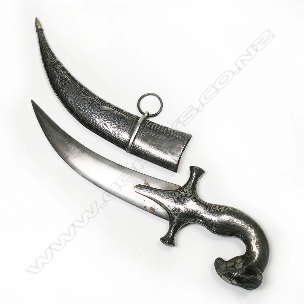 A niello silver worked jambiya dagger, Image 1++