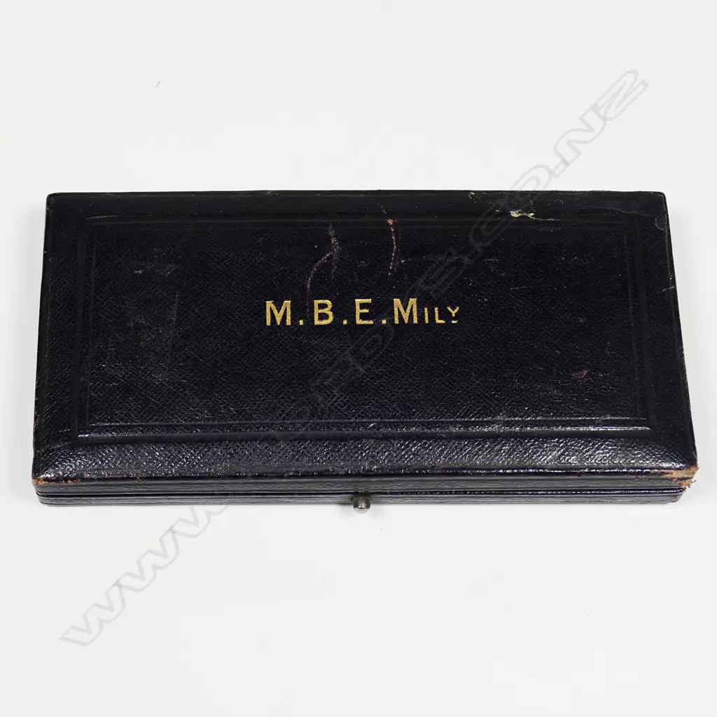 An MBE (Military) cased medal - hallmarked London 1919. Image 1++