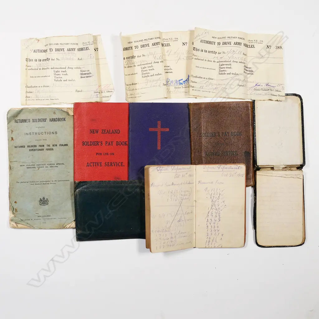 A collection of WWI and WWII New Zealand father and son military ephemera, Image 1++