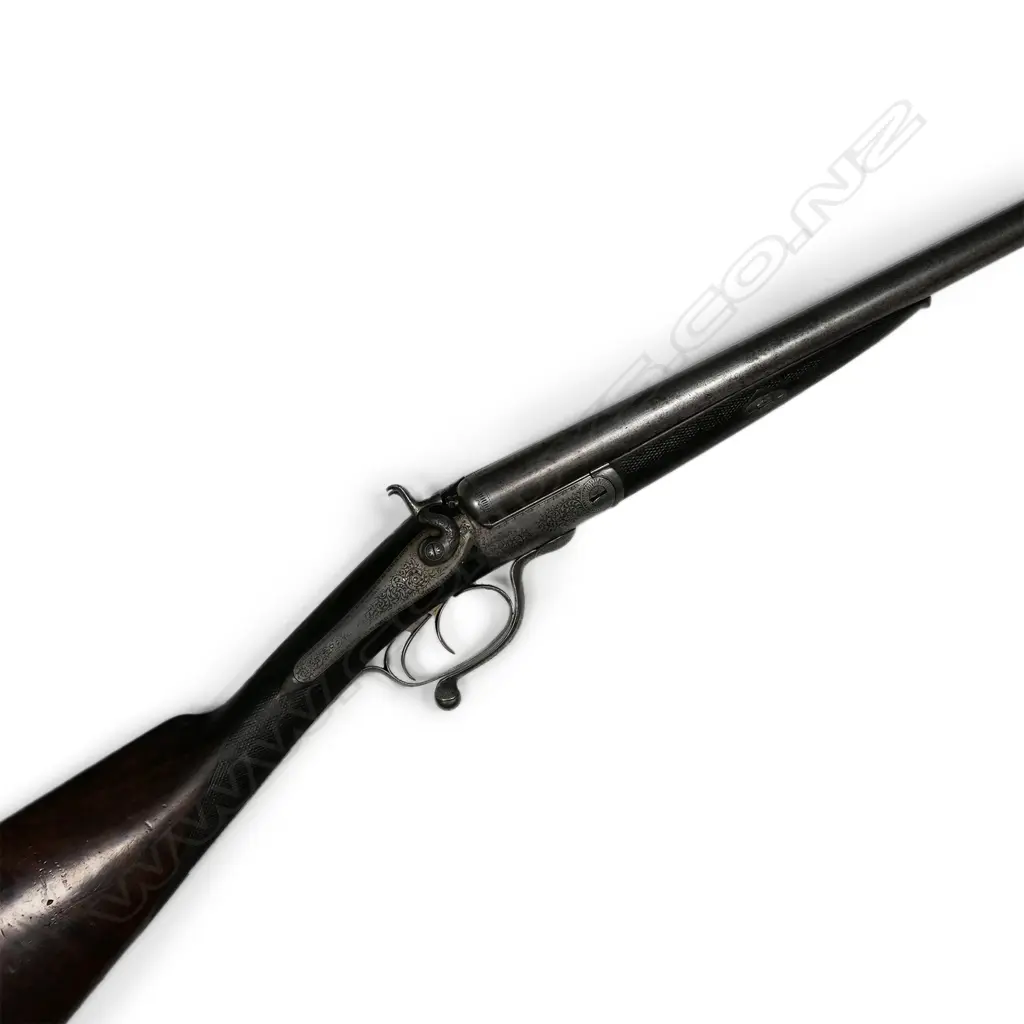 A Victorian (1861) George Gibbs 12-bore under-lever hammer gun, Image 1++