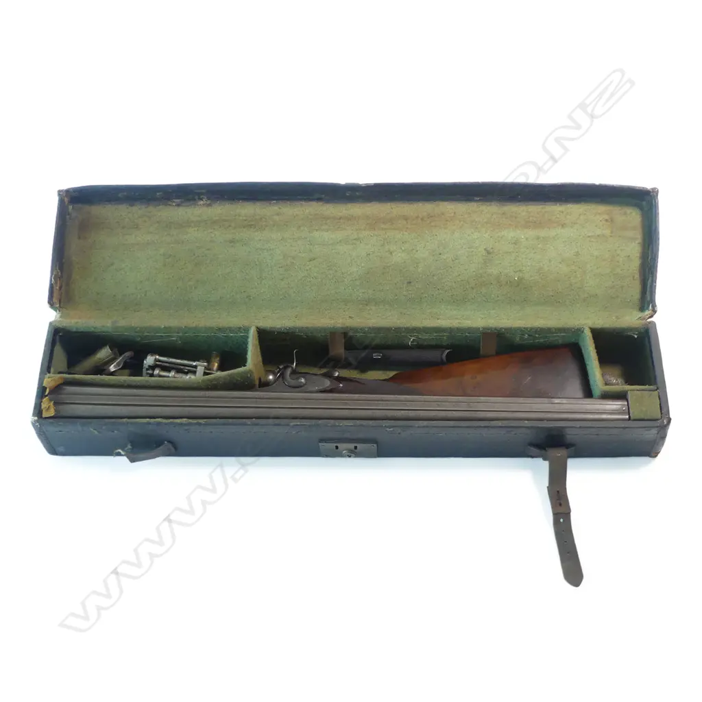 A 12-bore double barrel open-hammer shotgun by T. Newton, Manchester, Image 1++