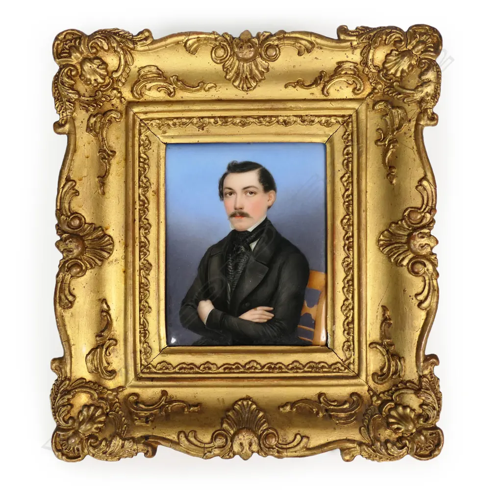 A 19thC Continental hand painted porcelain plaque, Image 1++