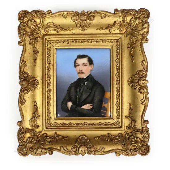 A 19thC Continental hand painted porcelain plaque,