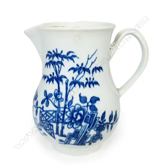 A Worcester sparrow beak blue and white jug,
