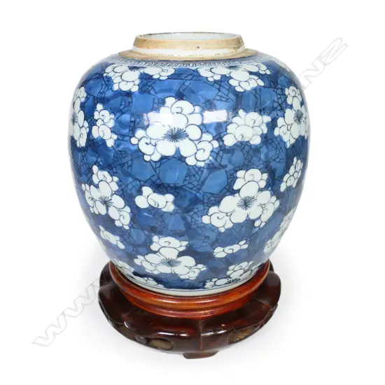 An old (probably 19thC) Chinese porcelain ginger jar,