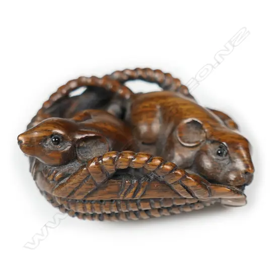 A Japanese wooden netsuke,
