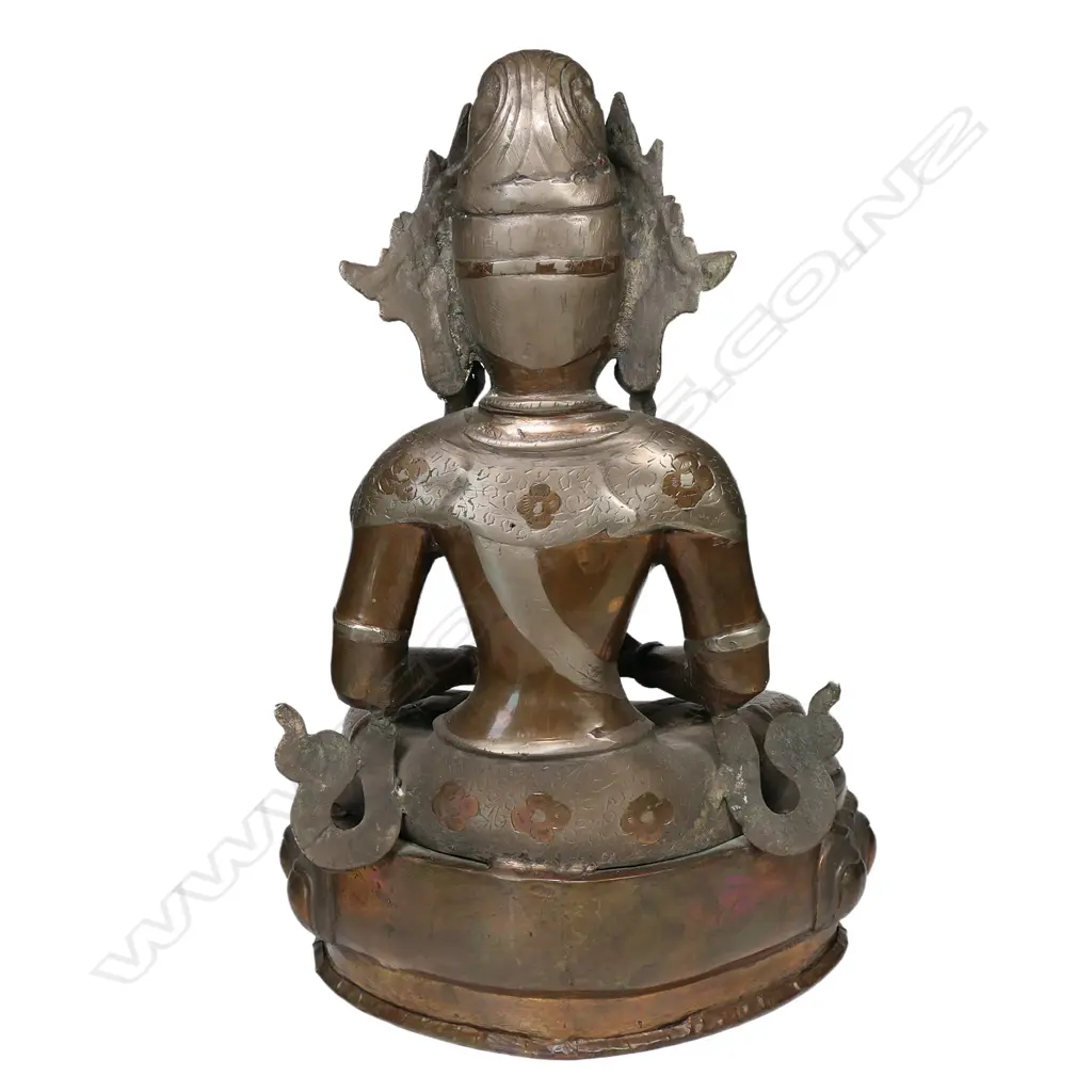 A vintage bronze and copper Amitabha Buddha figure, Image 1++