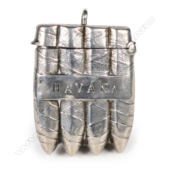 A Victorian silver novelty 'Havana' cigar vesta,