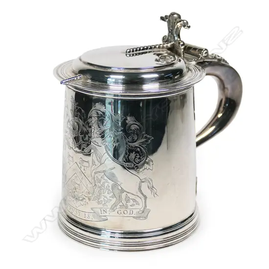 A Victorian silver tankard,