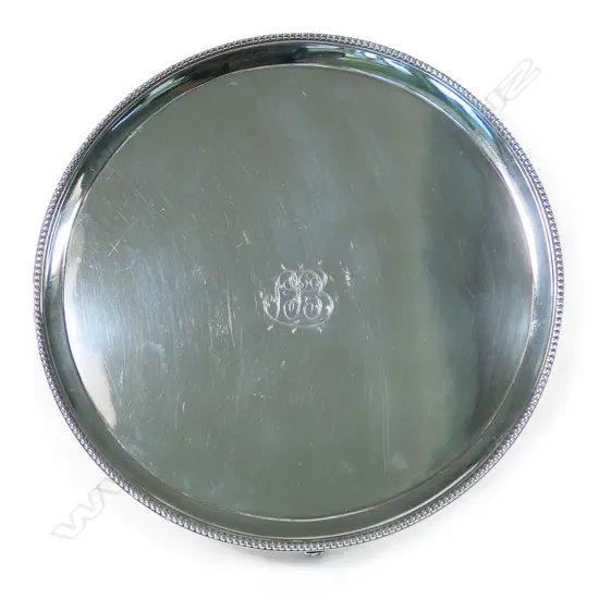 A George III silver elegant plain waiter,