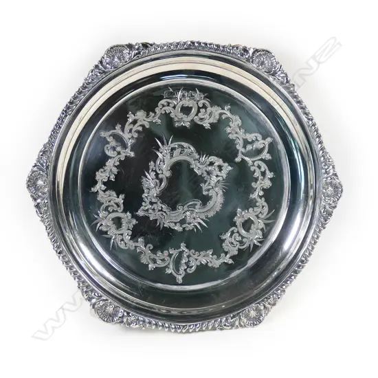 A Victorian silver waiter,