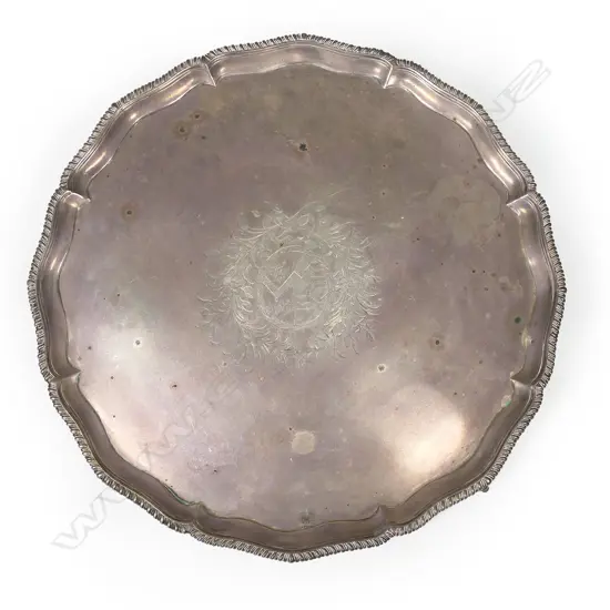 A George II silver salver,