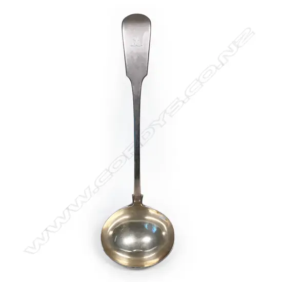 An early Victorian silver soup ladle,