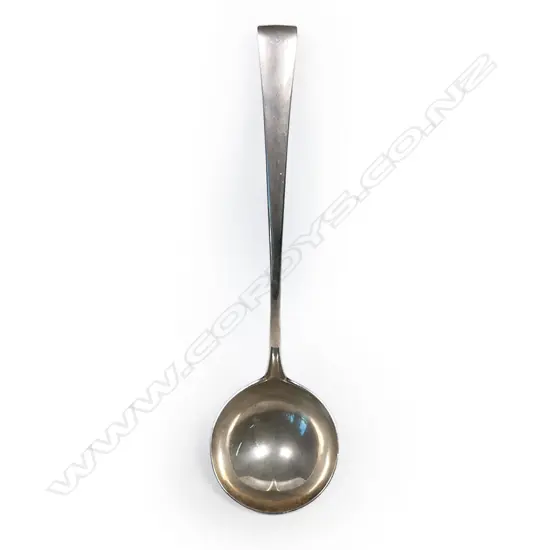 A late George II Irish silver soup ladle,