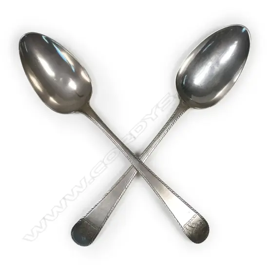 A pair of George III silver tablespoons,