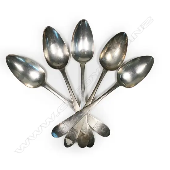Five Irish George III silver table spoons,