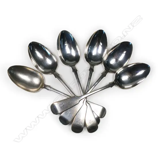 A set of six Victorian Scottish silver tablespoons,