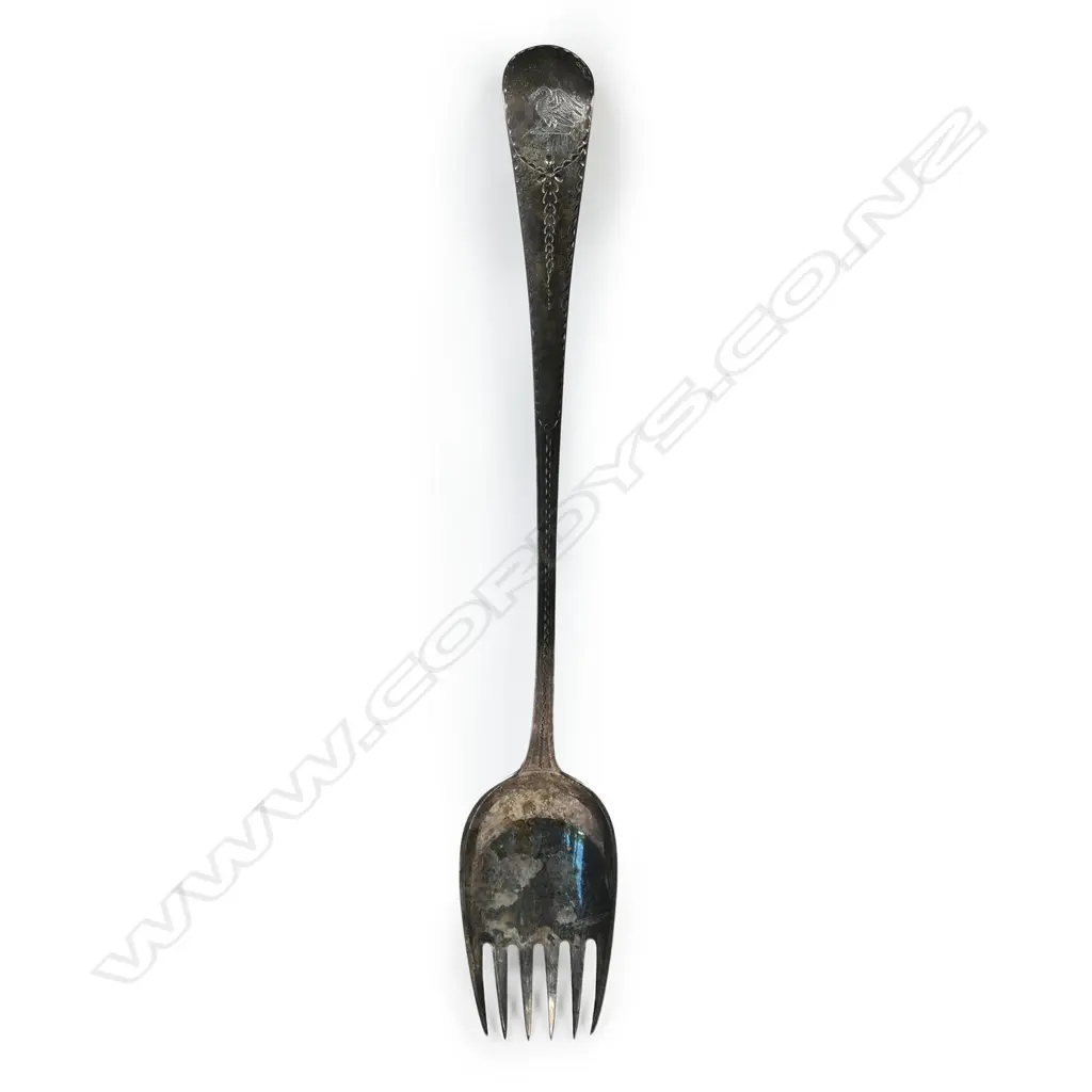 A George III silver large runcible spoon, Image 1++