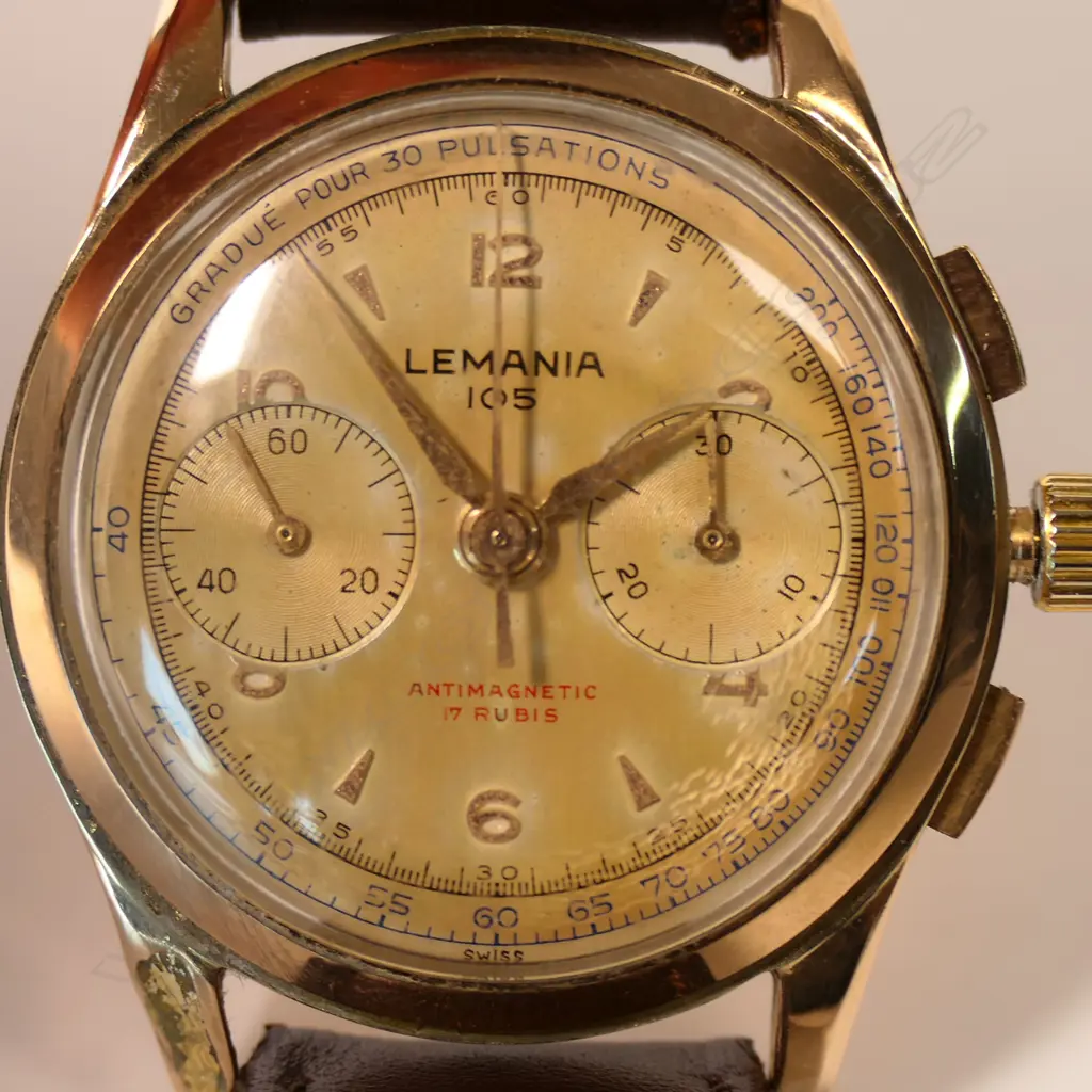 An 18ct gold Lemania doctor's wrist watch, Image 1++