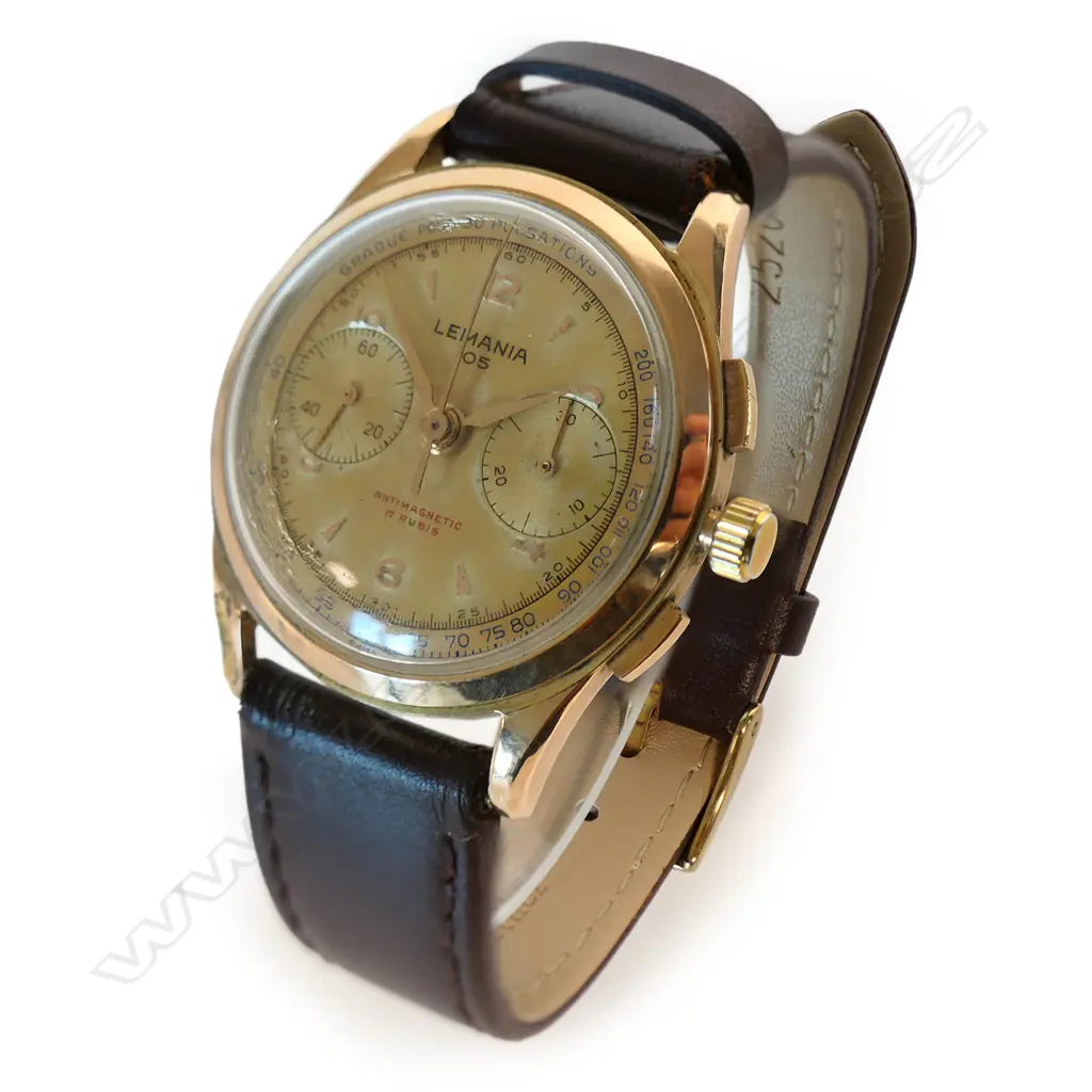 An 18ct gold Lemania doctor's wrist watch, Image 1++