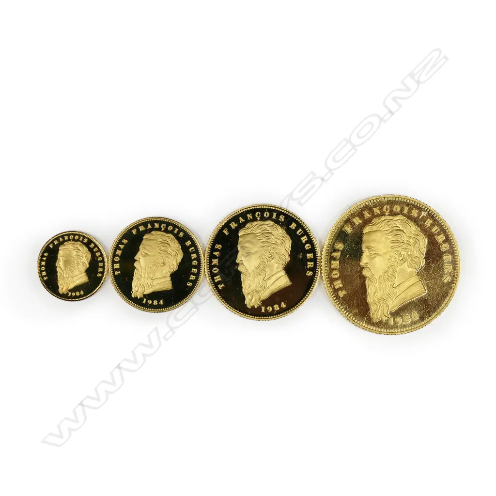 The South Africa 1984 Krugerrand four gold coin limited cased proof set, Image 1++