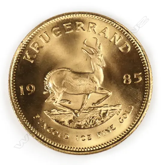A 1985 gold Krugerrand coin,