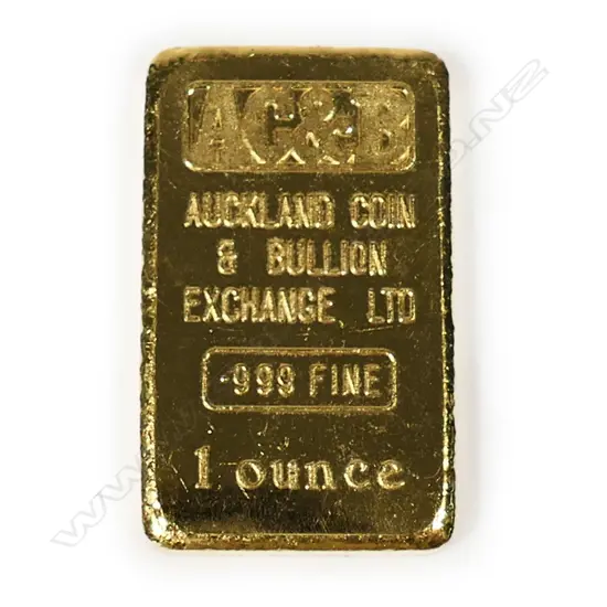 An Auckland Coin and Bullion one-ounce .999 gold ingot,