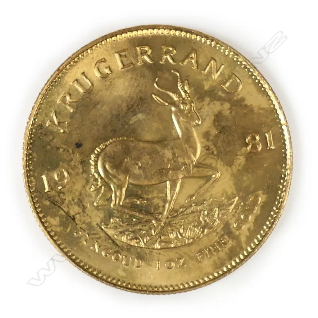A 1981 gold Krugerrand coin, Image 1++