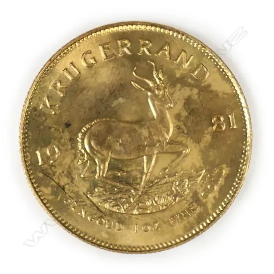 A 1981 gold Krugerrand coin,