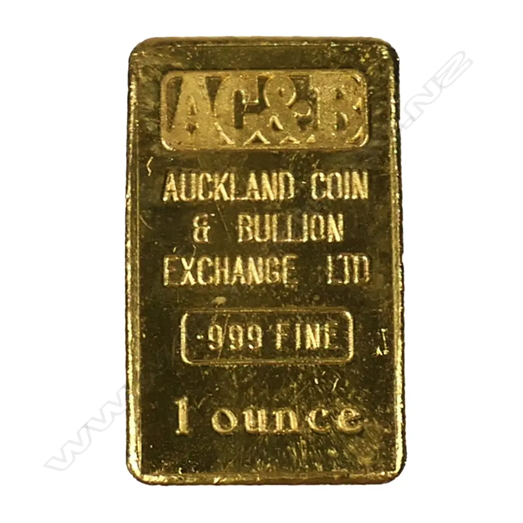 An Auckland Coin and Bullion one-ounce .999 gold ingot, Image 1++