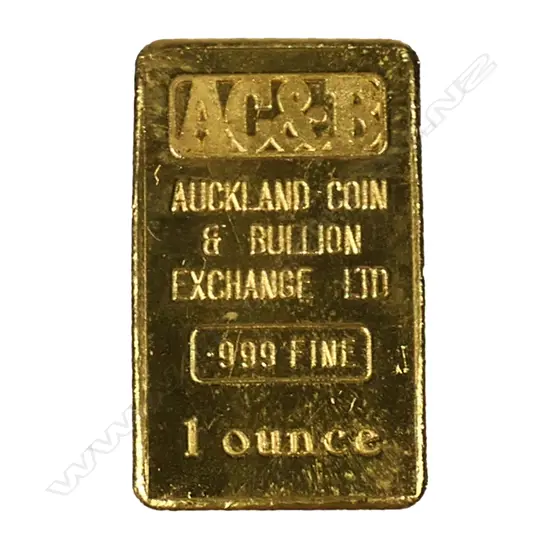 An Auckland Coin and Bullion one-ounce .999 gold ingot,